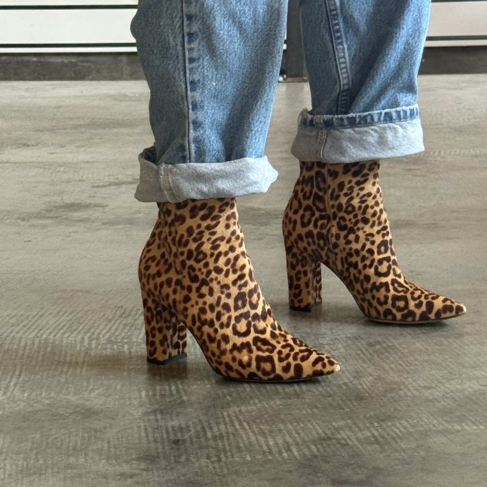 Gianvito Rossi leopard print pony ankle boot